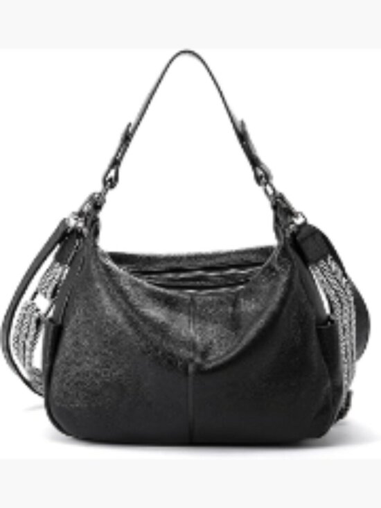 Handbags - Genuine Leather Messenger Hobo Crossbody Bag with Adjustable Straps